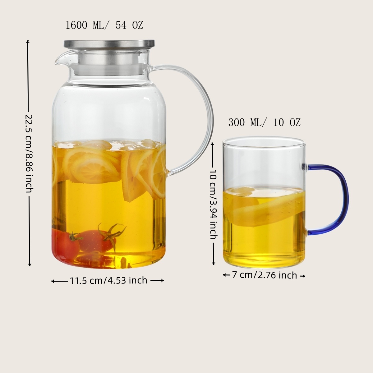 Heat-resistant Glass Tea Set, 1 Pot With 4 Colored Glass Cups - Image 5