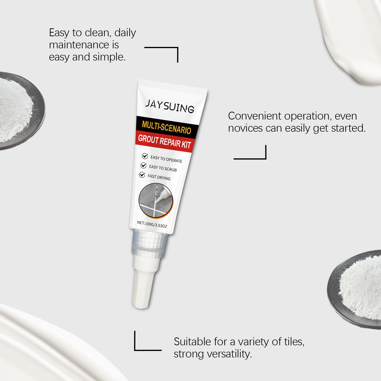 Jaysuing Tile Grout Kit Waterproof And Mildew-Proof - Image 4