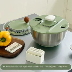 The Crisp & Spin Stainless Steel Salad Spinner