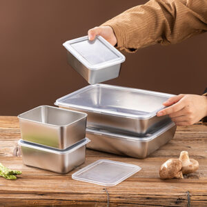 304 Stainless Steel Food Storage Container Aroma-proof With Airtight Lid
